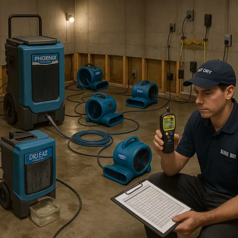 Structural Drying and Dehumidification process in Eagan, MN